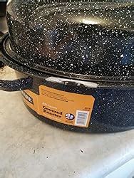 Granite Ware Oval Roaster Inch With Lid Speckled Black