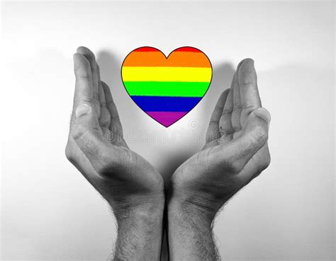 Hands With LGBT Heart LGBT Flag Lesbian Gay Bisexual Transgender Social Movements Stock