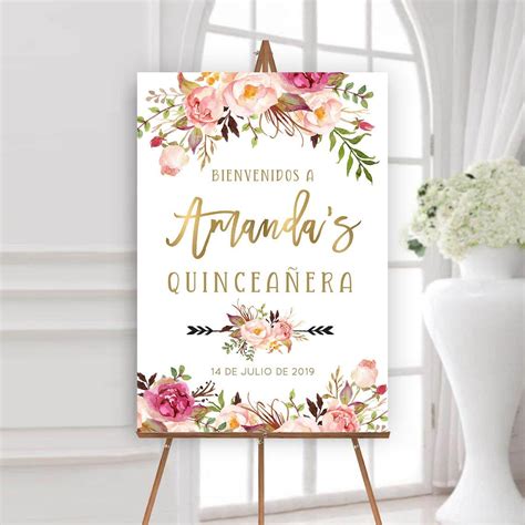 Quinceañera Bienvenidos Photo Sign Quinceañera Welcome Sign Mis