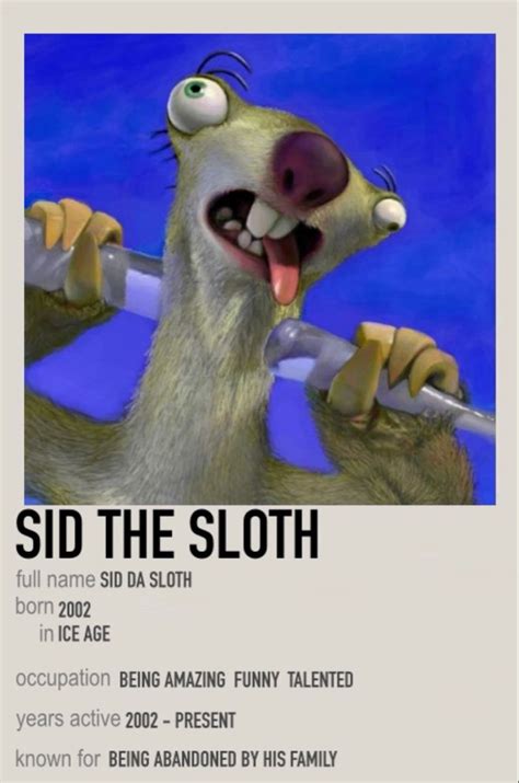 Sid The Sloth Movie Polaroid