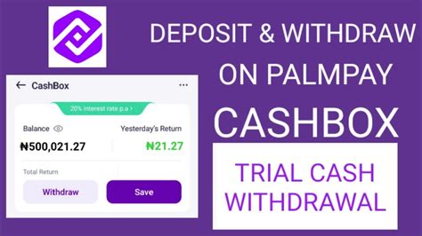 How To Withdraw Deposit And Earn Money On Palmpay Cash Box How