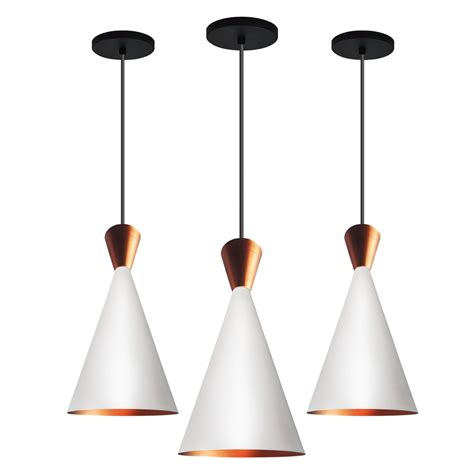 KIT 2 LUSTRES PENDENTES TOM DIXON NEW CITY BRANCO COBRE Shopee Brasil