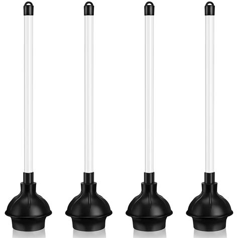 Hushee 4 Pcs Toilet Plunger Bulk Heavy Duty Toilet Bowl