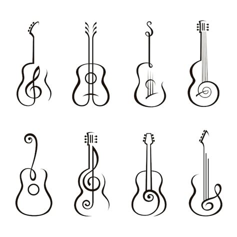 Acoustic Guitar Drawing Outline