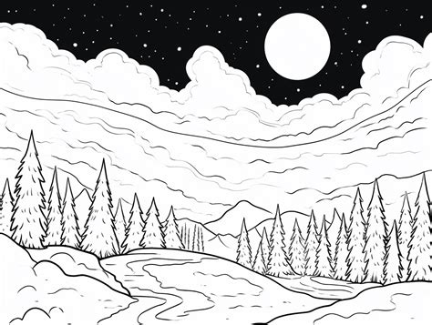Northern Lights Coloring Sheet Coloring Page
