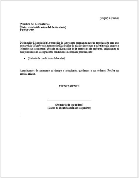 Carta De Autorizaci N Ejemplos Y Formatos Word Pdf