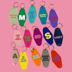 Custom Keychain Motel Keychain Personalized Keychain Colourful Gift ...