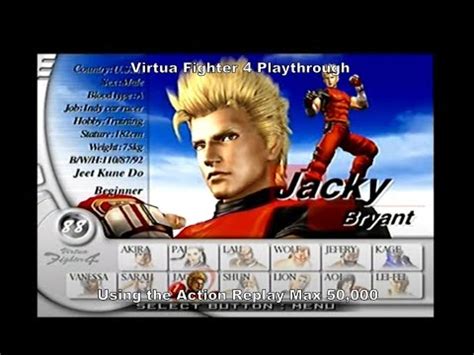 Virtua Fighter 4 Jacky Playthrough Using The Ps2 Action Replay Max 50k