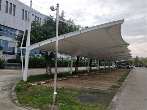 Tensile Membrane Car Parking Structures For Multipurpose Paint Coated