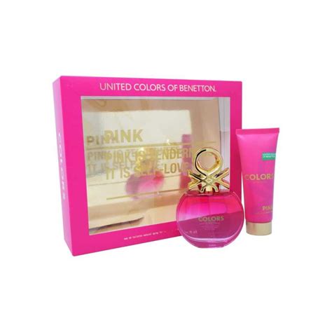 Set Benetton Colors Pink 2pzs 80ml Edt Spray Body Lotion 75ml Pasión De Fragancias