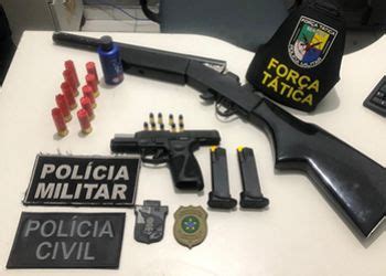 Ação policial culmina na apreensão pistola e espingarda de fabricação