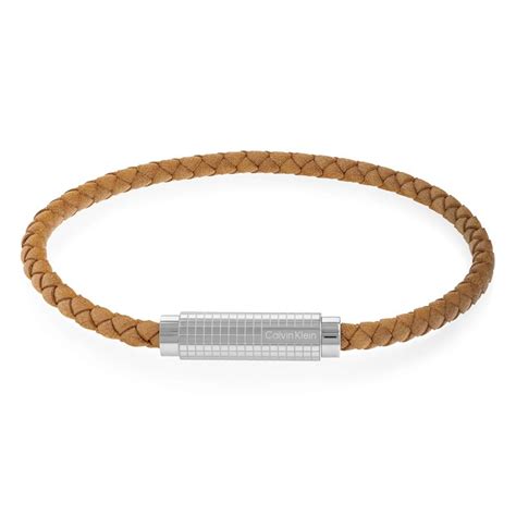 Pulsera Calvin Klein Modern Grid Hombre Cuero Marr N Trenzado Y Acero