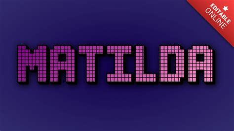 Matilda 3D Videojuego Generador De Efectos De Texto