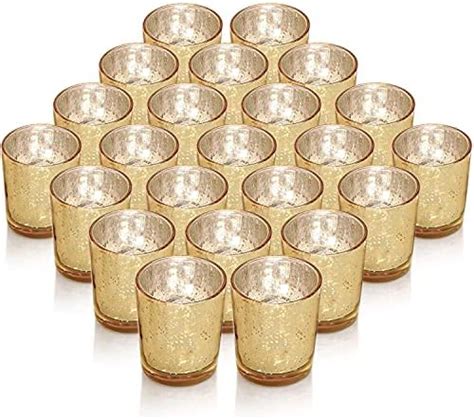 Richland Metallic Gold Mercury Votive Candle Holders Set Of