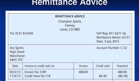 Remittance Advice Email Template Remittance Templates Excel Pdf