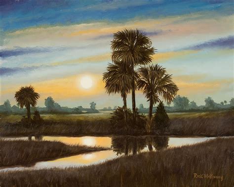 Marsh Sunset Painting By Rick Mckinney