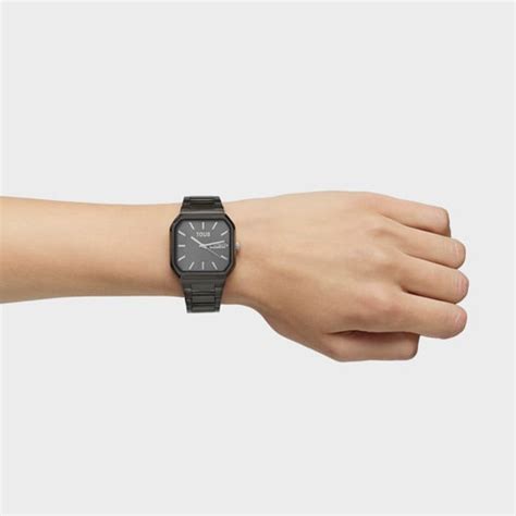 Reloj analógico con brazalete acero IP negro Lit TOUS