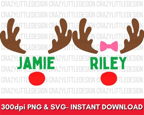 Rudolph Reindeer Name Frame Png And Svg Christmas Tshirt Etsy