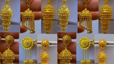 Latest Gold earrings design 2023 Gold kaner dul design কনর দলর