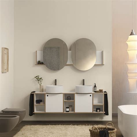 Mobile Lavabo Doppio THEO 175 TALCO COTONE Ceramica Cielo Da