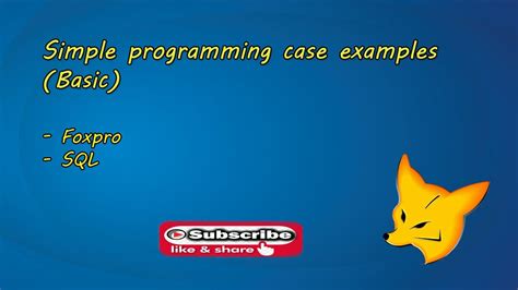 01 Visual Foxpro 9 0 Simple Programming Case Examples Basic YouTube