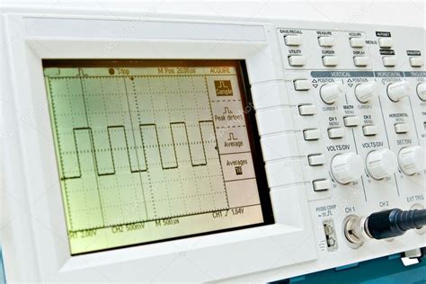 Digital oscilloscope with square wave on the screen Stock Photo by ...