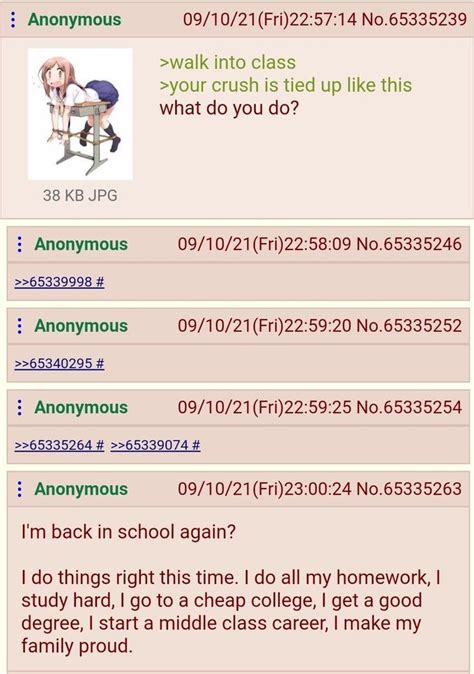 Anon Goes Back To School Rgreentext Greentext Stories Know Your