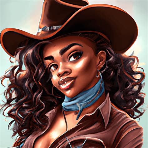 Gorgeous Light Skinned African American Cowgirl · Creative Fabrica