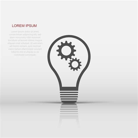 Premium Vector Light Bulb With Gear Icon In Flat Style Idea