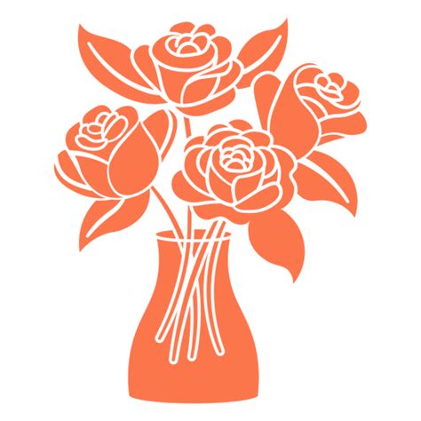 Romantische Rosenvase Orange Png Und Svg Design Für T Shirts