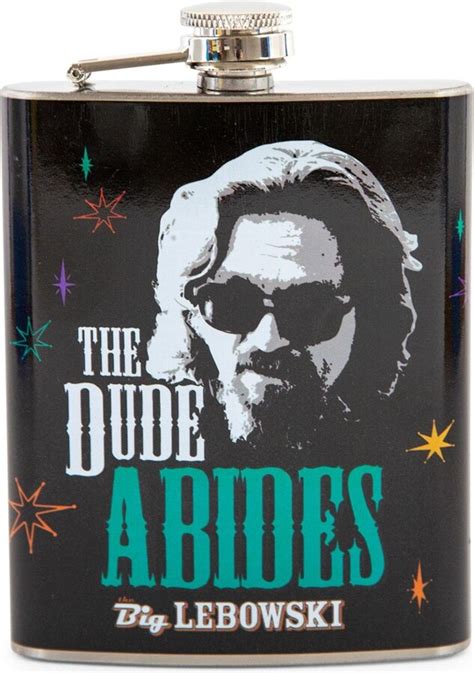 Silver Buffalo The Big Lebowski The Dude Abides Stainless Steel Flask