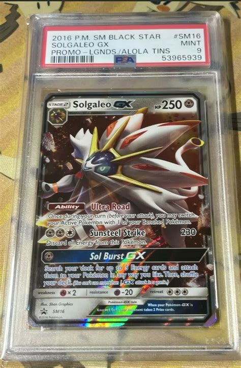 Mavin Psa Pokemon Solgaleo Gx Black Star Full Art Legends Alola Tin