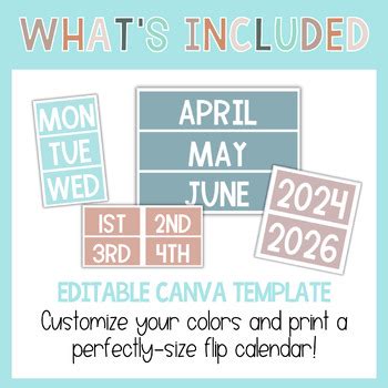 Flip Calendar Template by Mrs Stair | TPT