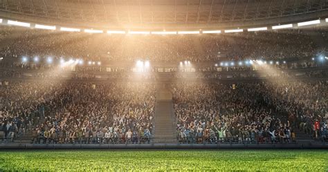 A Professional Soccer Stadium With Crowd Made In 3d Stock Photo