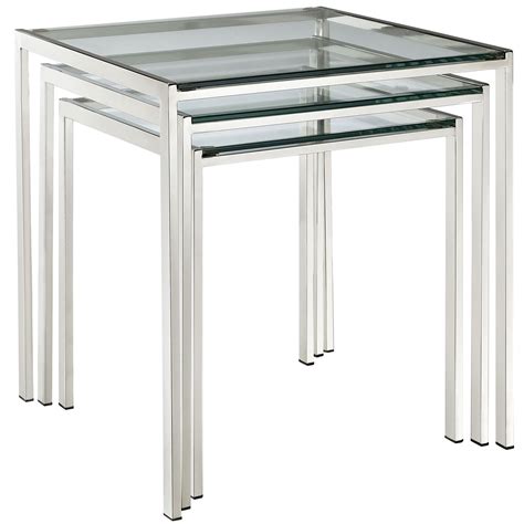 Nimble Nesting Table In Silver Nesting Tables Accent Table Sets