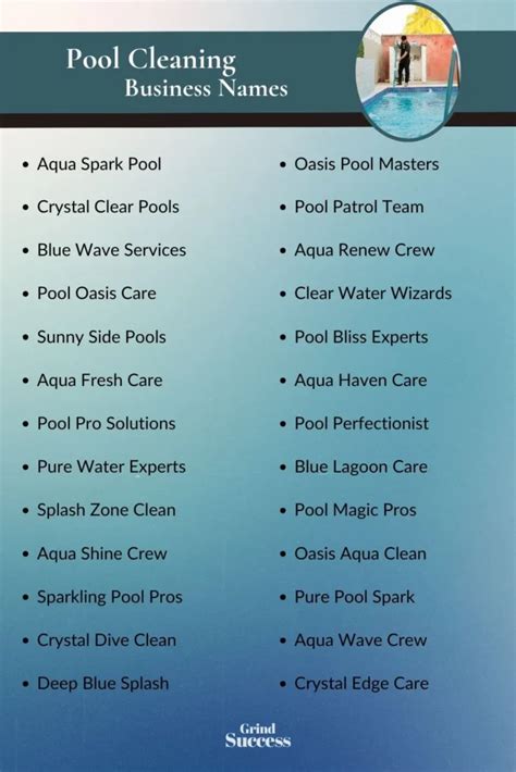 Trendy Pool Cleaning Company Name Ideas