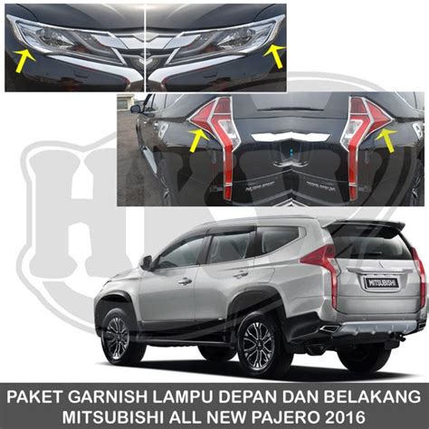 Jual Paket Garnish Garnis List Lampu Depan Dan Belakang New Pajero