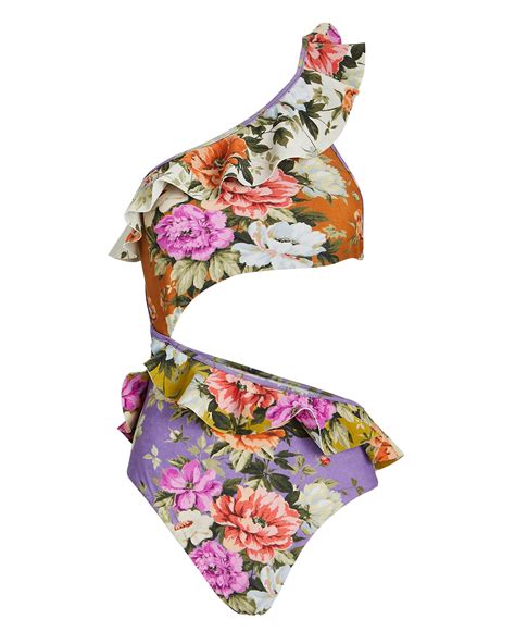 Zimmermann Cut Out Floral One Piece Swimsuit Intermix®