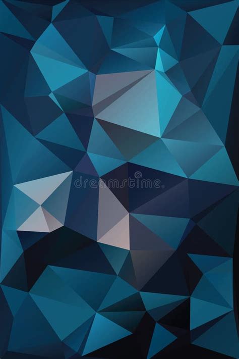 Abstract Triangle Geometrical Multicolored Dark Blue Background Vector