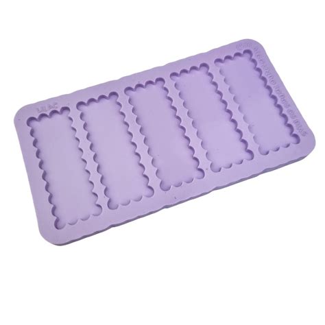 Molde De Silicone Para Resina Paleta Presilhas Ret Ngular Escalope