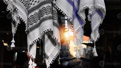 Keffiyeh Arab Headdress And Symbol Of Palestinian Resistance In