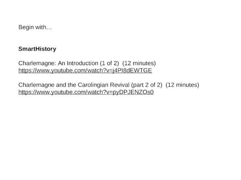 Ppt Begin With Smarthistory Charlemagne An Introduction 1 Of 2 12