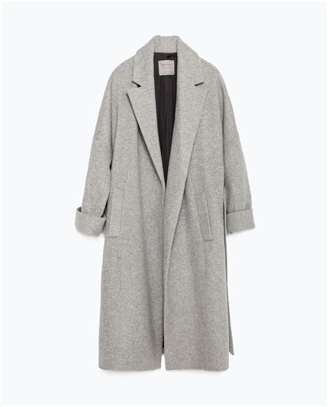 Zara Wool Coat in Gray (Grey) | Lyst