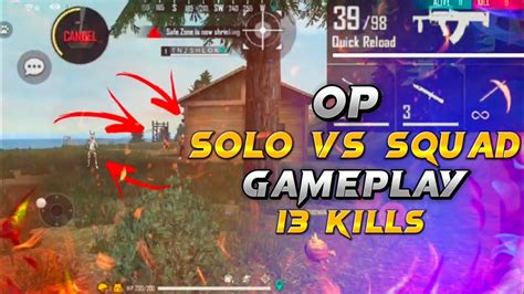 Best Solo Vs Squad Rank Match With 13 Kills 😲 🥶 Mr Blast Star Garena Free Fire Youtube