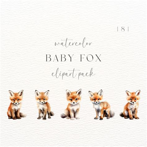 Baby Fox Clipart Woodland Animals Adorable Fox Clipart - Etsy
