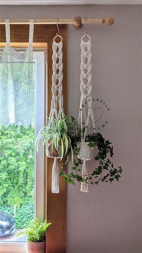 Colgador y colgante de planta de macramé maceta colgante de Etsy