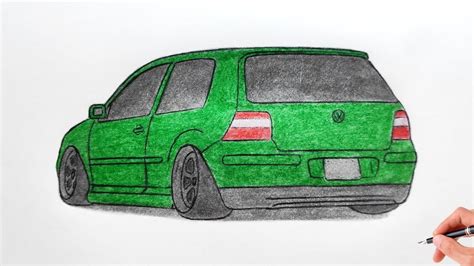 How To Draw A Volkswagen Golf 4 1999 Drawing 3d Car Coloring Vw Golf Mk4 R32 Gti 1998 Stance