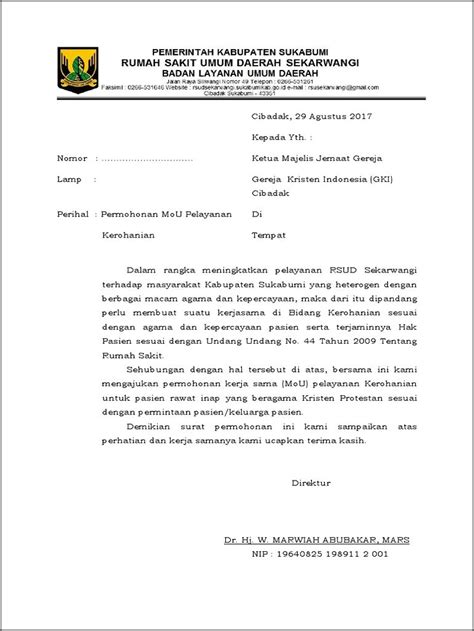 Contoh Surat Permohonan Kerjasam Dengan Rumah Sakit Surat Permohonan Desain Contoh Surat