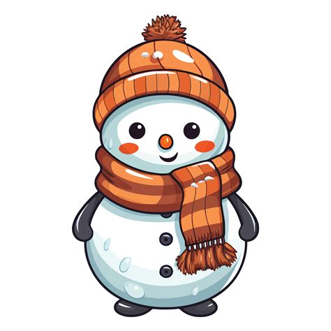 Cute Snowman Clipart D Illustration Ai Generative Png