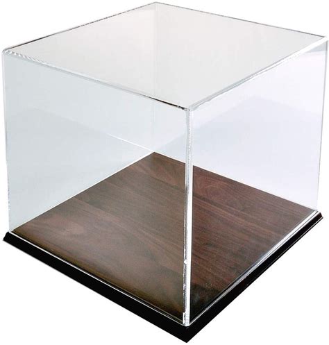 Display Box Case With Wood Base 12 5 X 12 X 12 Acrylic Cube For